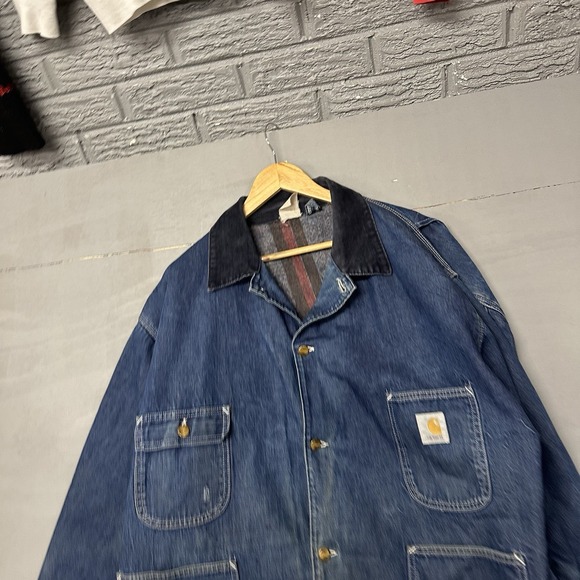 Vintage Carhartt Jacket 8LC Denim Blanket Lined Chore‎ Coat Union USA Size 54